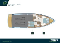 Fjord 52 Open (2018) lower deck layout
