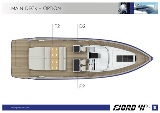 Fjord 41 XL main deck layout F2D2E2
