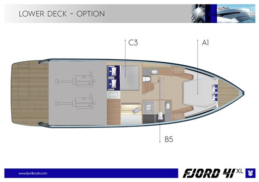 Fjord 41 XL lower deck layout A1B5C3