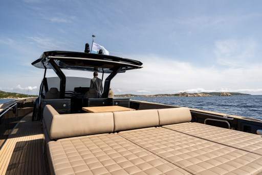 2025 Pardo Yachts 50 cruising on open water, featuring spacious deck and modern design.