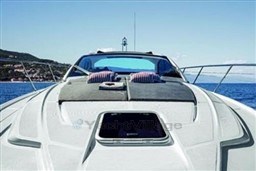 2025 Azimut Atlantis 45 yacht on open water, featuring sleek design and luxury amenities.