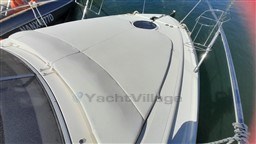 2013 Rio Yachts Rio 36 boat deck, moored at a marina.