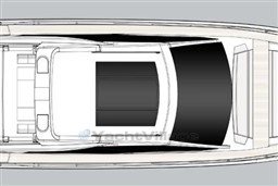 Top view schematic of 2020 Azimut S6 luxury yacht design.