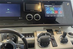 Control panel of a 2020 Azimut S6 yacht with advanced navigation systems.