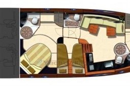 Floor plan of a 2006 Azimut Atlantis 55 yacht interior layout.
