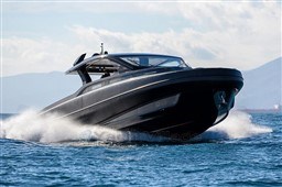 Manufacturer Provided Image: 2025 SACS Rebel 55 OB luxury boat cruising on open water.