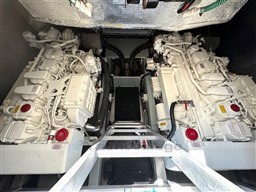 Engine room of a 2006 Sunseeker Portofino 53 yacht, featuring dual engines.