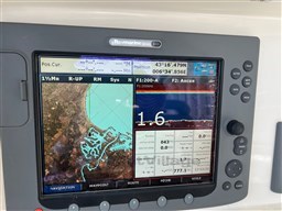 GPS navigation screen on a 2005 Boston Whaler 320 Outrage boat.