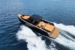2022 Pardo Yachts P43 cruising on open water, showcasing sleek design and luxury features.
