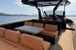 Luxury 2022 Pardo Yachts P43 with elegant seating and scenic ocean view.