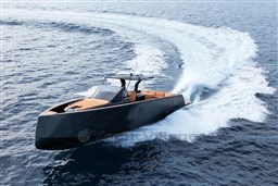 2022 Pardo Yachts P43 cruising on open water, showcasing sleek design and performance.