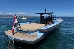 Luxury 2004 Wally 45 yacht on clear blue water, featuring sleek design and spacious deck.