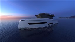 2025 Pardo Yachts Endurance 60 cruising at sunset on calm waters.