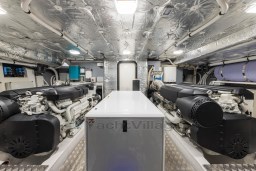 Engine room of 2025 Pardo Yachts Endurance 60, featuring dual engines and modern equipment.