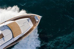 Aerial view of 2025 Pardo Yachts Endurance 60 cruising on open water.
