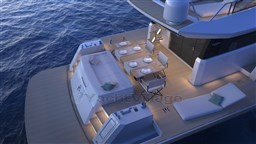 Luxurious 2025 Pardo Yachts Endurance 60 with elegant deck dining setup at sea.