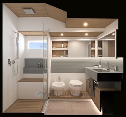 Luxurious bathroom interior of 2025 Pardo Yachts Endurance 60, featuring modern fixtures and elegant design.