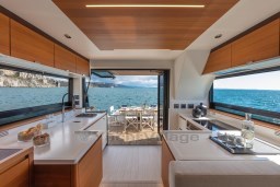 Luxurious interior of 2025 Pardo Yachts Endurance 60 with ocean view.