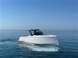 2023 Pardo Yachts 38 cruising on calm blue ocean waters.