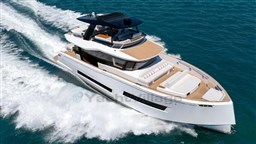 2025 Pardo Yachts Endurance 72 cruising on open water, showcasing sleek design and luxury features.
