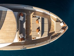 Top view of 2025 Pardo Yachts Endurance 72, featuring elegant deck seating.