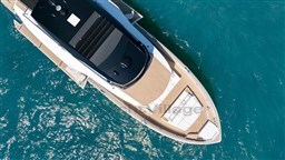Aerial view of 2025 Pardo Yachts Endurance 72 on blue ocean water.