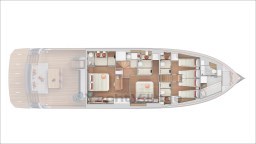 Floor plan of 2025 Pardo Yachts Endurance 72, showcasing luxurious interior layout.