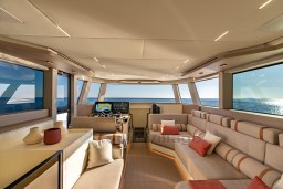 Luxurious interior of 2025 Pardo Yachts Endurance 72 with panoramic ocean views.