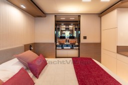 Luxurious bedroom interior of 2025 Pardo Yachts Endurance 72 with elegant design and modern amenities.