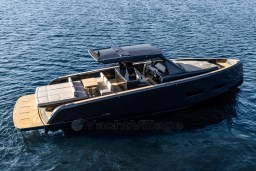 2026 Pardo Yachts 43 luxury yacht cruising on open water.