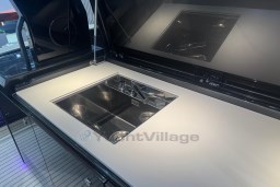 Luxury yacht kitchen sink on 2026 Pardo Yachts 43 model, sleek modern design.