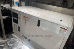 Kohler generator in 2026 Pardo Yachts 43 on stock engine room.