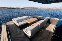 Luxurious 2026 Pardo Yachts 43 with elegant deck seating and scenic water view.