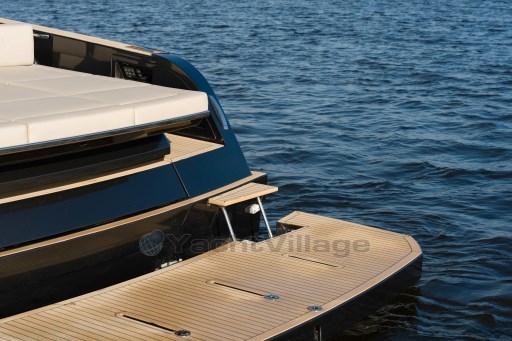 2026 Pardo Yachts 43 luxury yacht with teak deck on calm water.