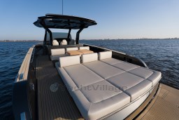 Luxurious 2026 Pardo Yachts 43 with spacious sunbathing deck on serene waters.