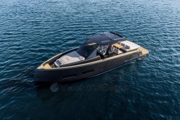 2026 Pardo Yachts 43 cruising on open water, showcasing sleek design and luxury features.