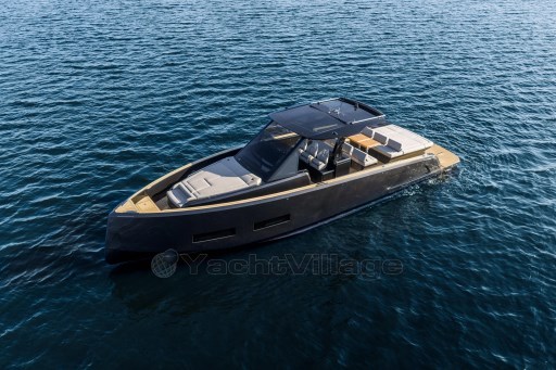 2026 Pardo Yachts 43 cruising on open water, showcasing sleek design and luxury features.