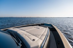 2026 Pardo Yachts 43 cruising on open water under clear blue skies.