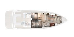 2025 Pardo Yachts GT 52 interior layout, featuring spacious cabins and modern amenities.