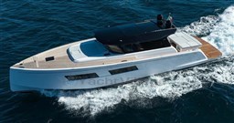 2025 Pardo Yachts GT 52 cruising on open water, showcasing sleek design and luxury features.
