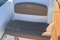 2026 Brig Eagle 8 boat seat with quilted cushion and branded backrest.
