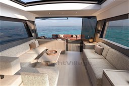 Luxurious interior of 2026 Pardo Yachts GT65 with ocean view.