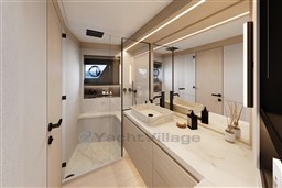Luxurious bathroom in Pardo Yachts GT65, model year 2026.