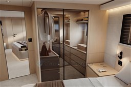 Luxurious cabin of Pardo Yachts GT65, model year 2026.
