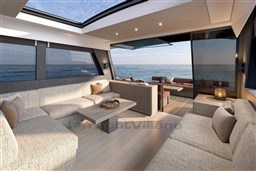 Luxurious interior of 2026 Pardo Yachts GT65 with ocean view.