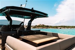 2025 Pardo Yachts 50, luxury yacht with sleek design, cruising in clear turquoise waters.