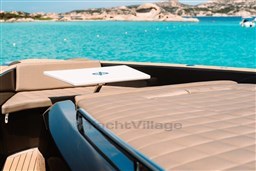 2025 Pardo Yachts 50 with luxurious deck, overlooking turquoise waters and scenic coastline.
