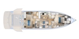 2025 Pardo Yachts GT75 floor plan showcasing luxurious interior layout and design.