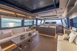Luxurious interior of 2025 Pardo Yachts GT75 with modern design and ocean view.