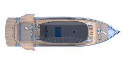 Top view of 2025 Pardo Yachts GT75 luxury yacht layout.